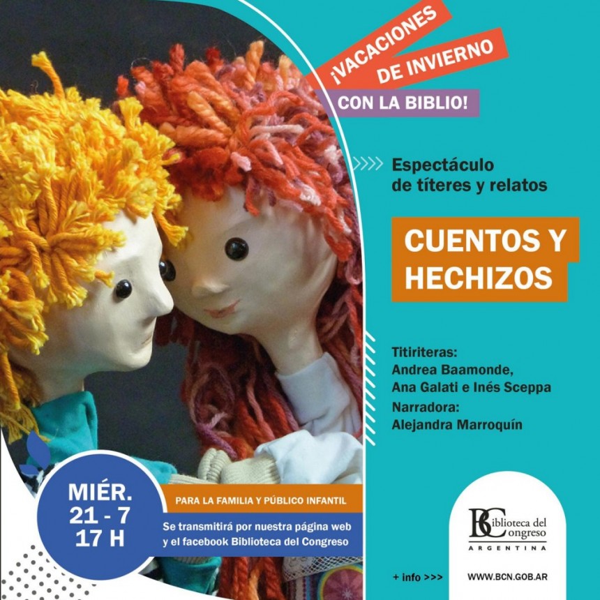 "Cuentos y hechizos", espectáculo de títeres y relatos para las Vacaciones en la Biblioteca del Congreso