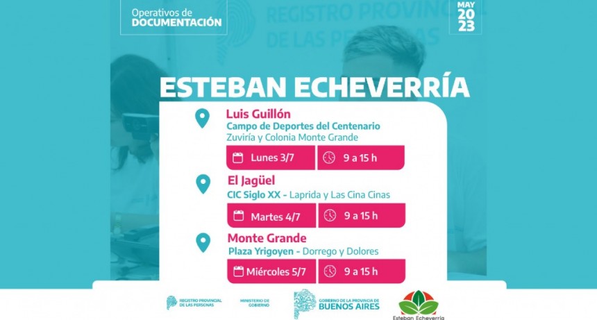 Nuevos operativos de Esteban Echeverría Presente y de documentación en el distrito