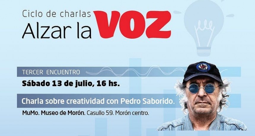 Pedro Saborido se presentará en el ciclo de charlas "Alzar la Voz" en el Museo Morón