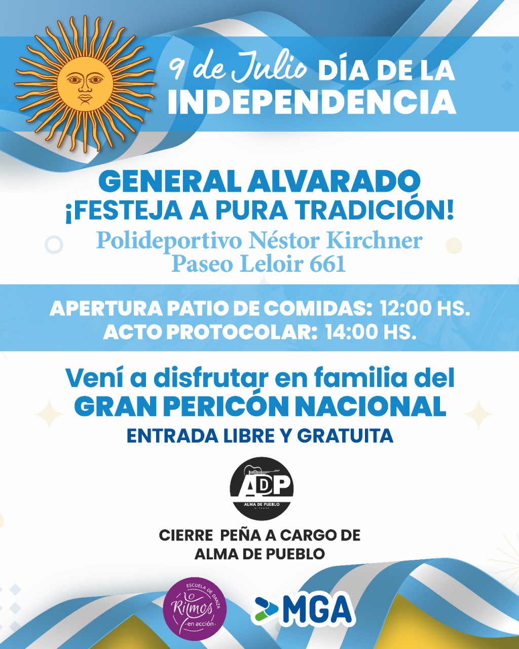General Alvarado celebra el Día de la Independencia con una jornada a pura tradición