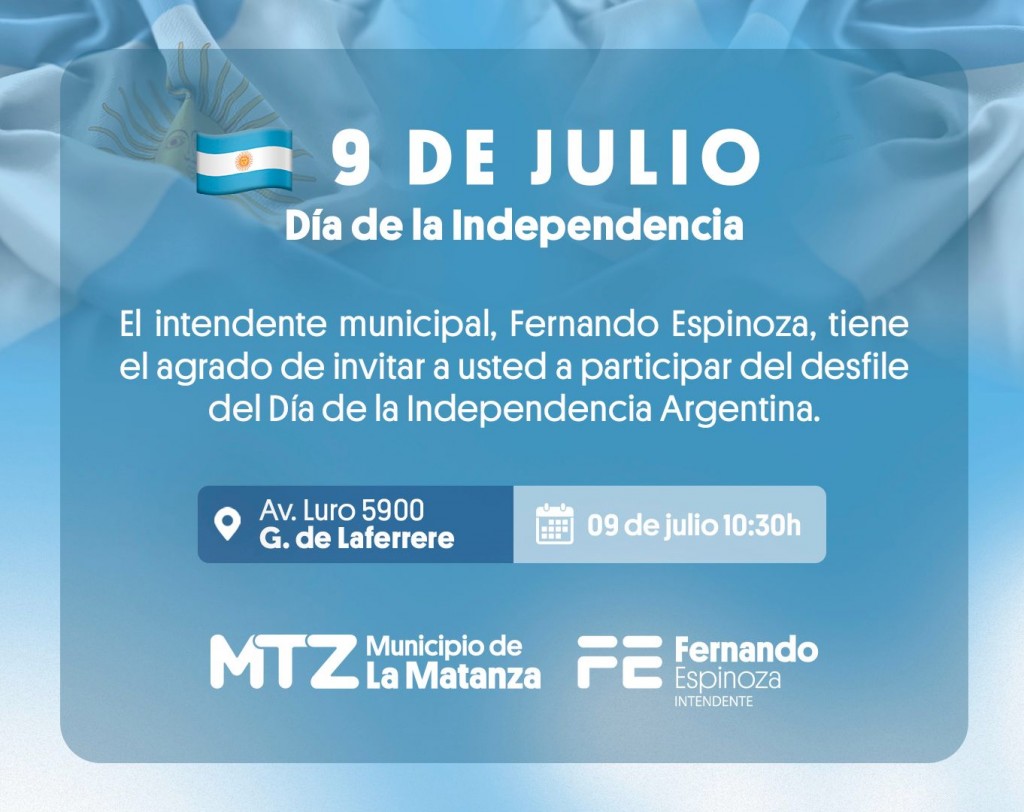 La Matanza celebrará el Día de la Independencia con desfile patrio, música y feria popular