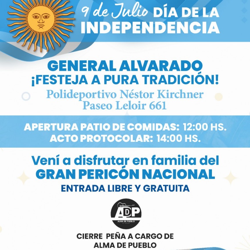General Alvarado celebra el Día de la Independencia con una jornada a pura tradición