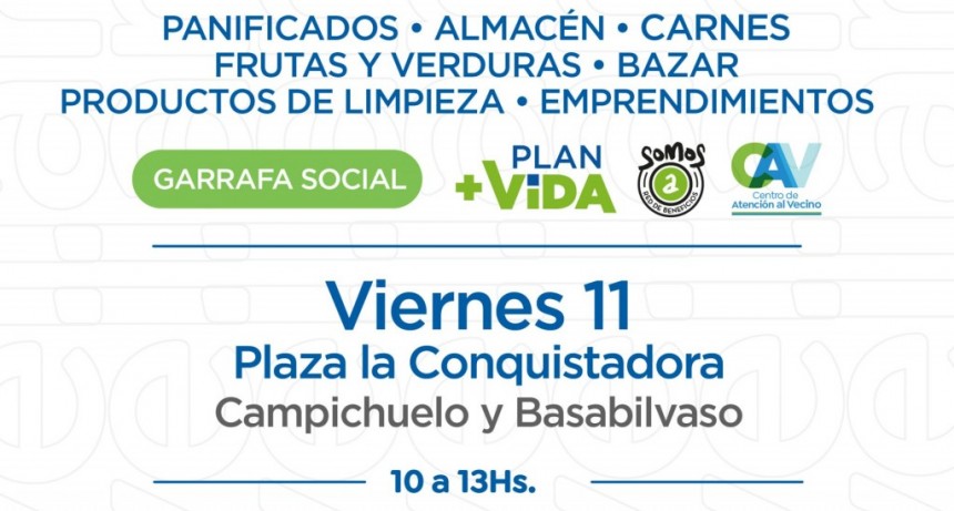 Avellaneda refuerza el acceso popular con feria y garrafa social en la Plaza La Conquistadora
