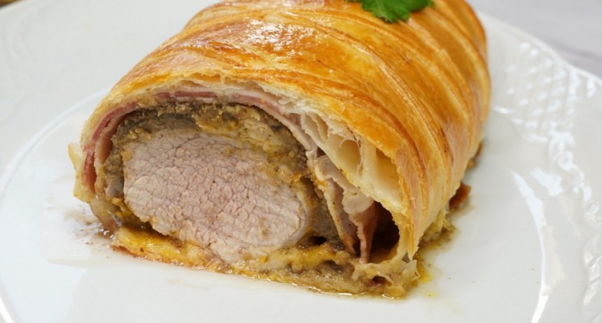 El plato estrella que parece de restaurante, pero podés hacer en casa: Solomillo Wellington de cerdo con champiñones