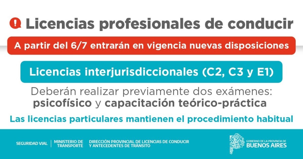 Cambian las licencias profesionales de conducir en Esteban Echeverr&iacute;a: qu&eacute; deber&aacute;n tener en cuenta los choferes