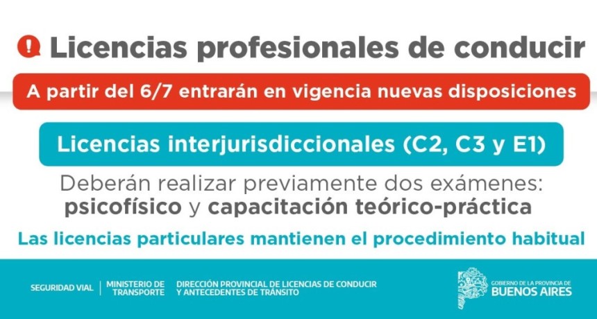 Cambian las licencias profesionales de conducir en Esteban Echeverr&iacute;a: qu&eacute; deber&aacute;n tener en cuenta los choferes