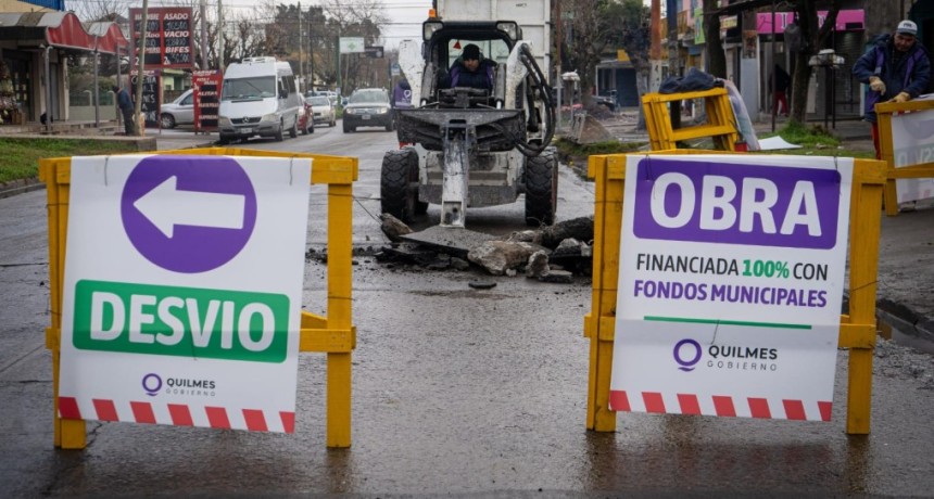 Quilmes intensifica el bacheo en hormig&oacute;n con 250 intervenciones previstas en el distrito