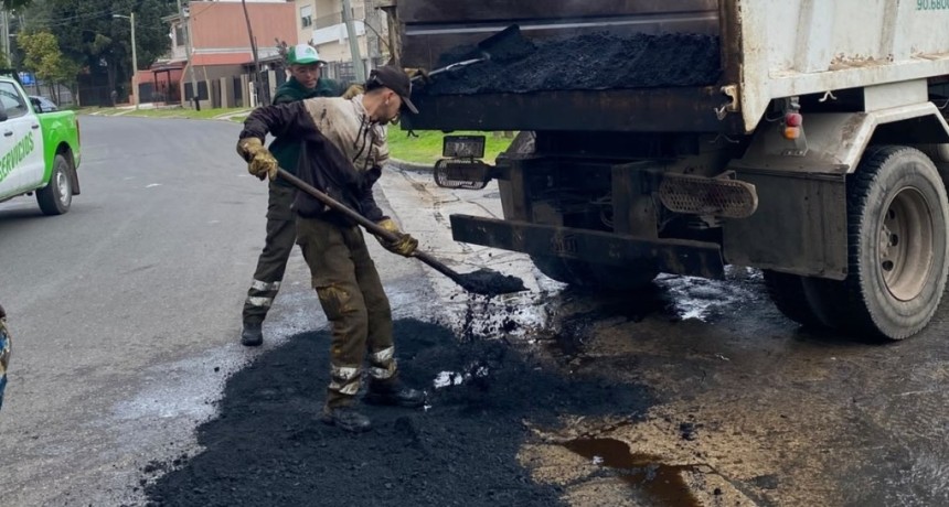 Avanzan las obras de bacheo en Luis Guill&oacute;n para mejorar la circulaci&oacute;n vehicular