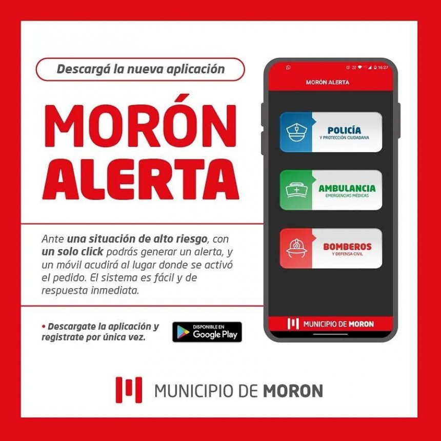El Municipio lanzó la aplicación “Morón Alerta”