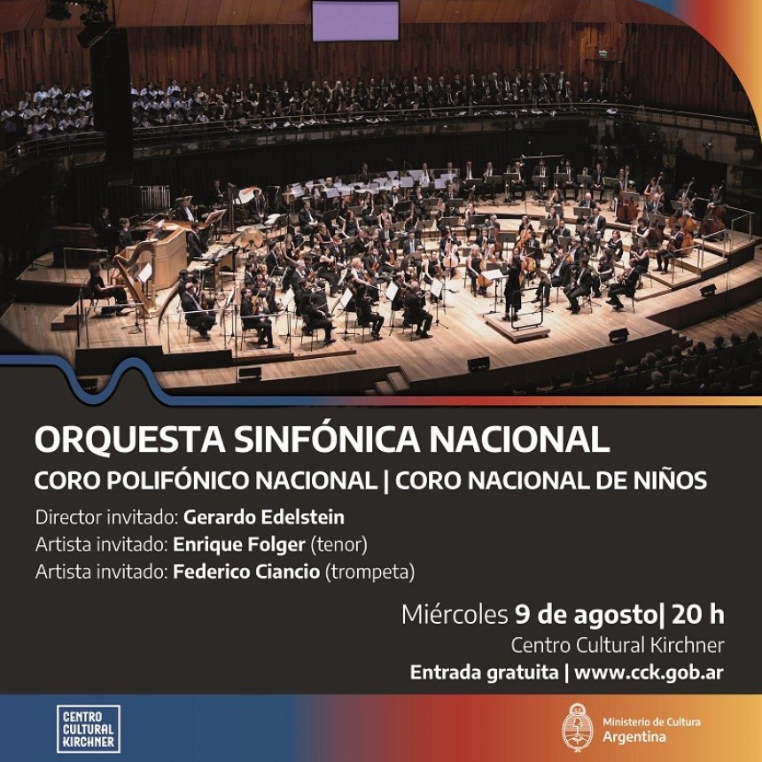 La Orquesta Sinfónica Nacional, el Coro Polifónico Nacional y el Coro Nacional de Niños en concierto