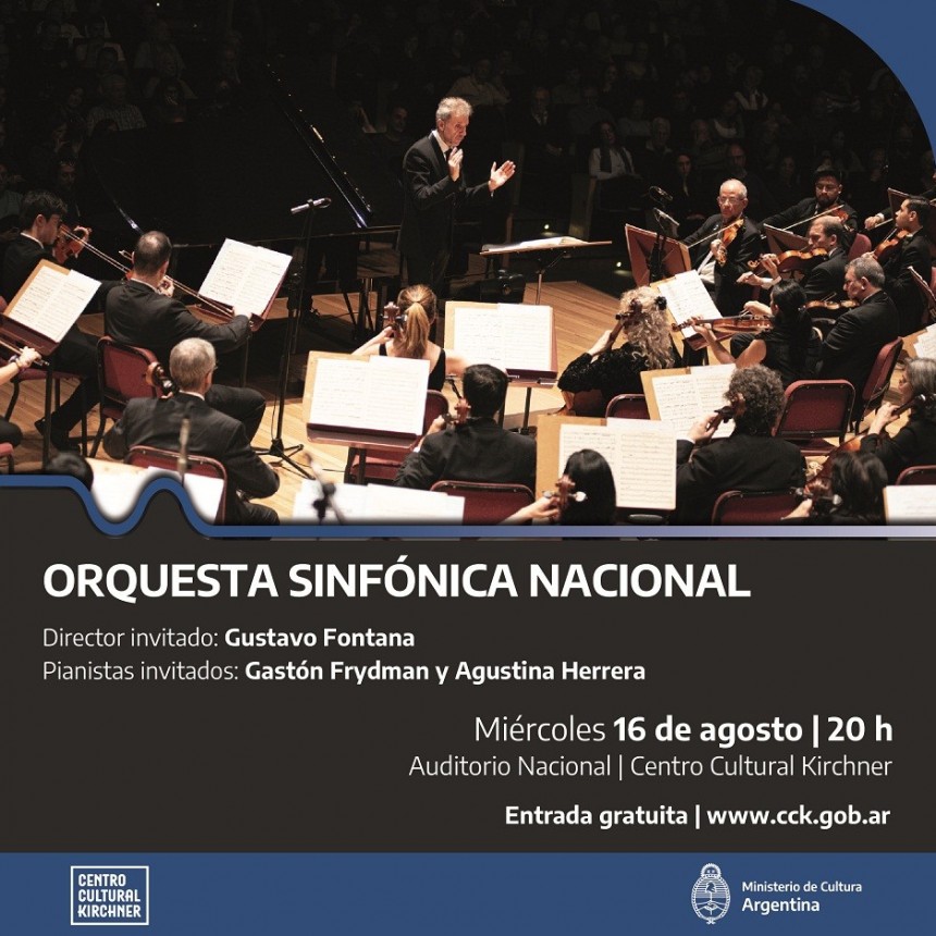 Nuevo concierto gratuito de la Orquesta Sinfónica Nacional en el Centro Cultural Kirchner