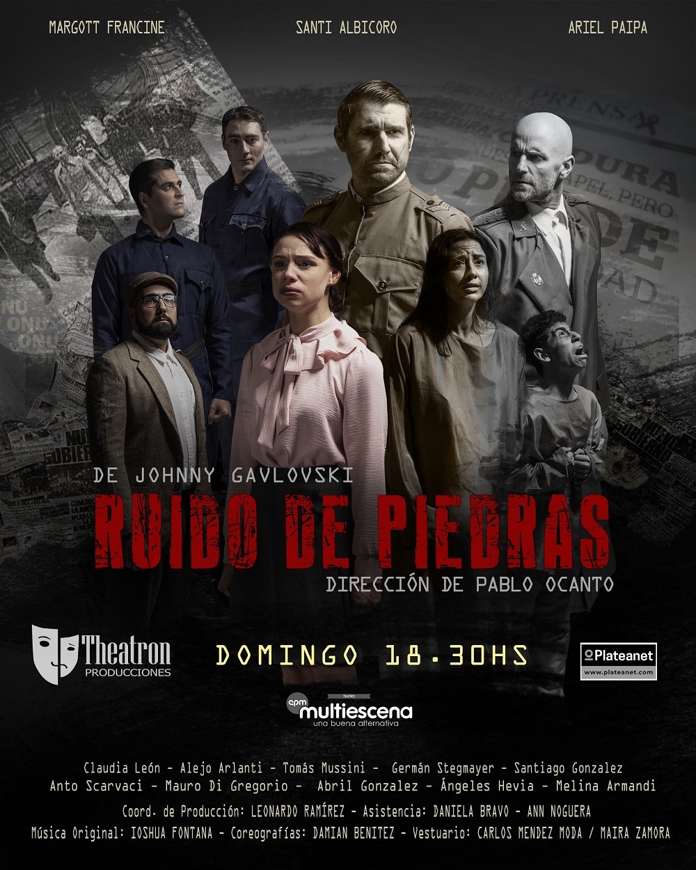 Con dirección de Pablo Ocanto, se estrena “Ruido de piedras”, un drama sobre oscuros episodios de dictaduras, regímenes y abusos de derechos humanos