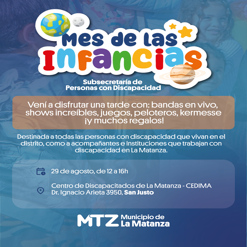 La Matanza celebra el Mes de las Infancias con una jornada inclusiva llena de juegos y sorpresas