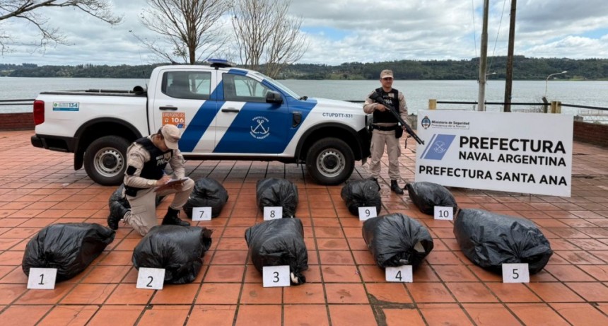 Prefectura secuestró más de 113 kilos de marihuana en Misiones