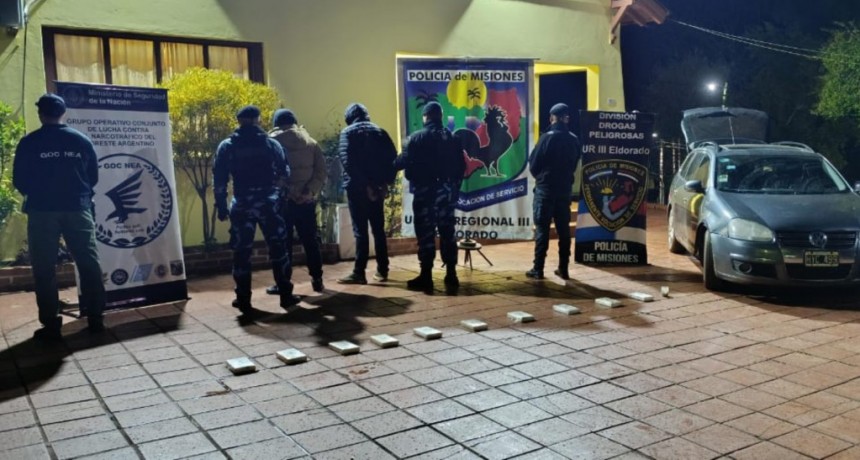 Misiones: secuestran más de 10 kilos de cocaína en un operativo conjunto del GOC-NEA