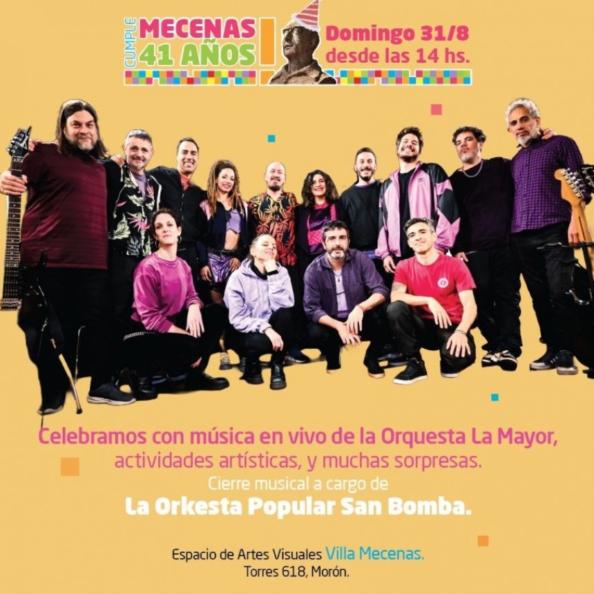 Villa Mecenas festeja sus 41 años con música, arte y una gran fiesta popular