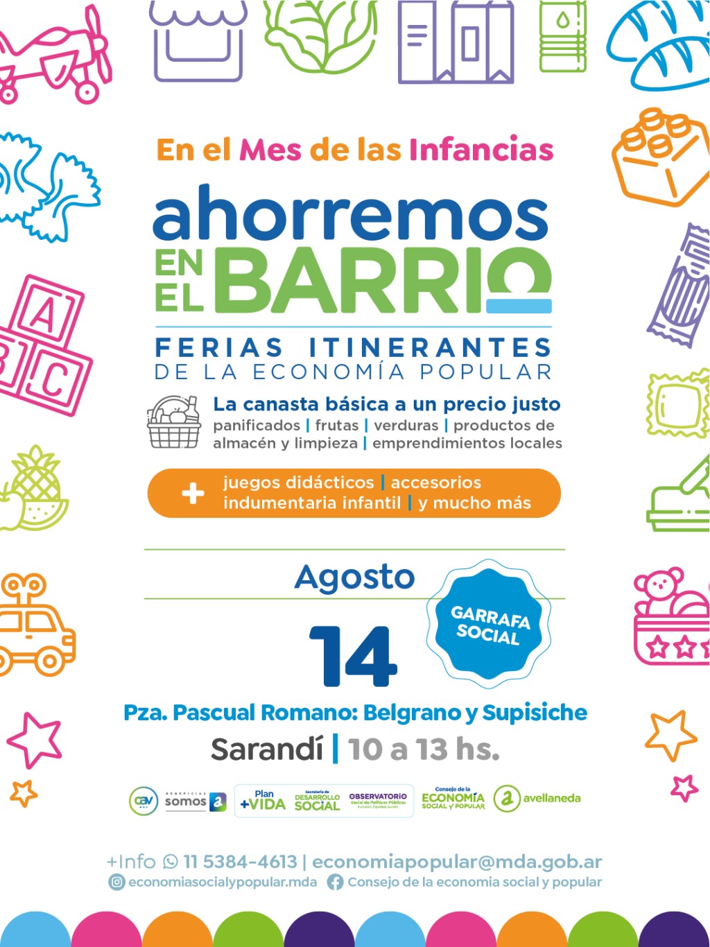 AHORREMOS EN EL BARRIO: la feria llega a Sarand&iacute; con alimentos, productos infantiles y garrafa social