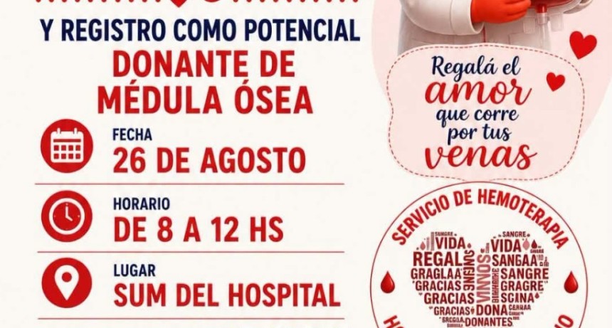 Donar sangre puede salvar una vida: convocan a una jornada solidaria en Miramar
