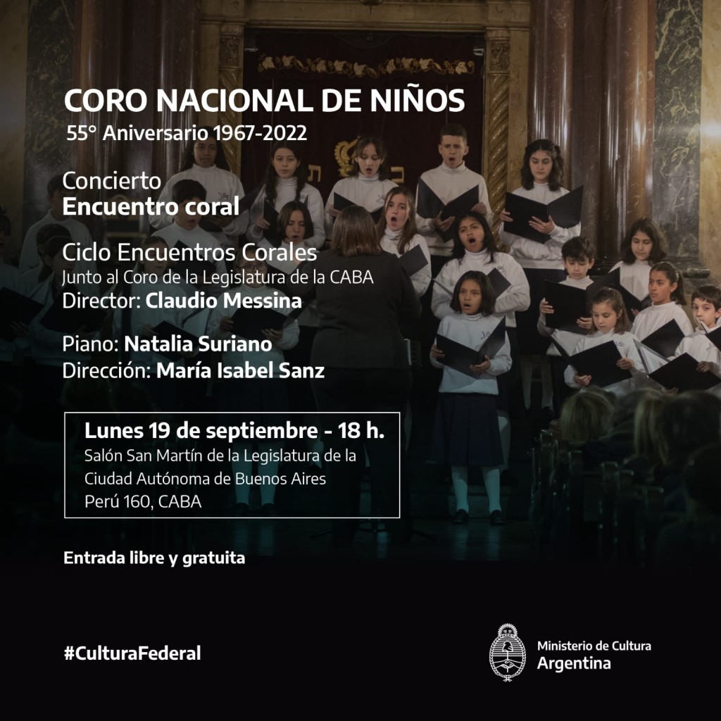 El Coro Nacional de Niños canta en la Legislatura de la Ciudad de Buenos Aires
