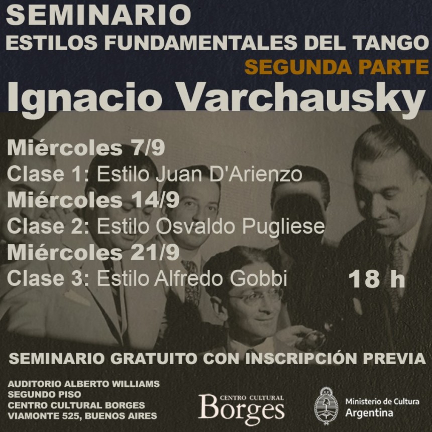 Seminario Los Estilos Fundamentales del Tango (segunda parte) en el Borges