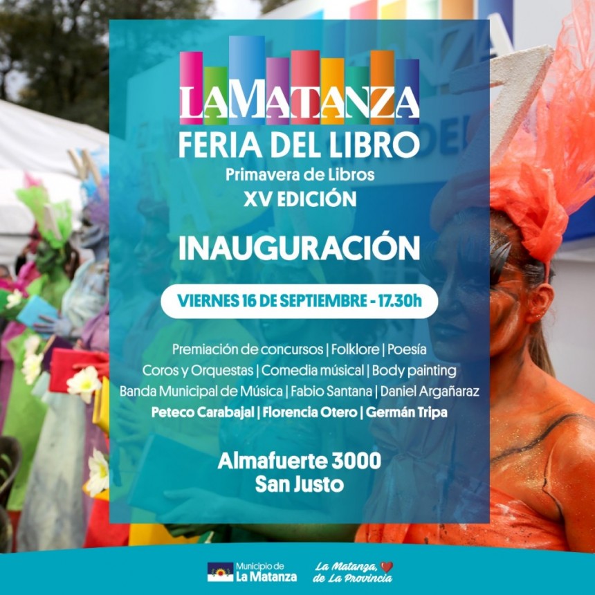 Llega a La Matanza la XV Feria Municipal del Libro “Primavera de Libros”