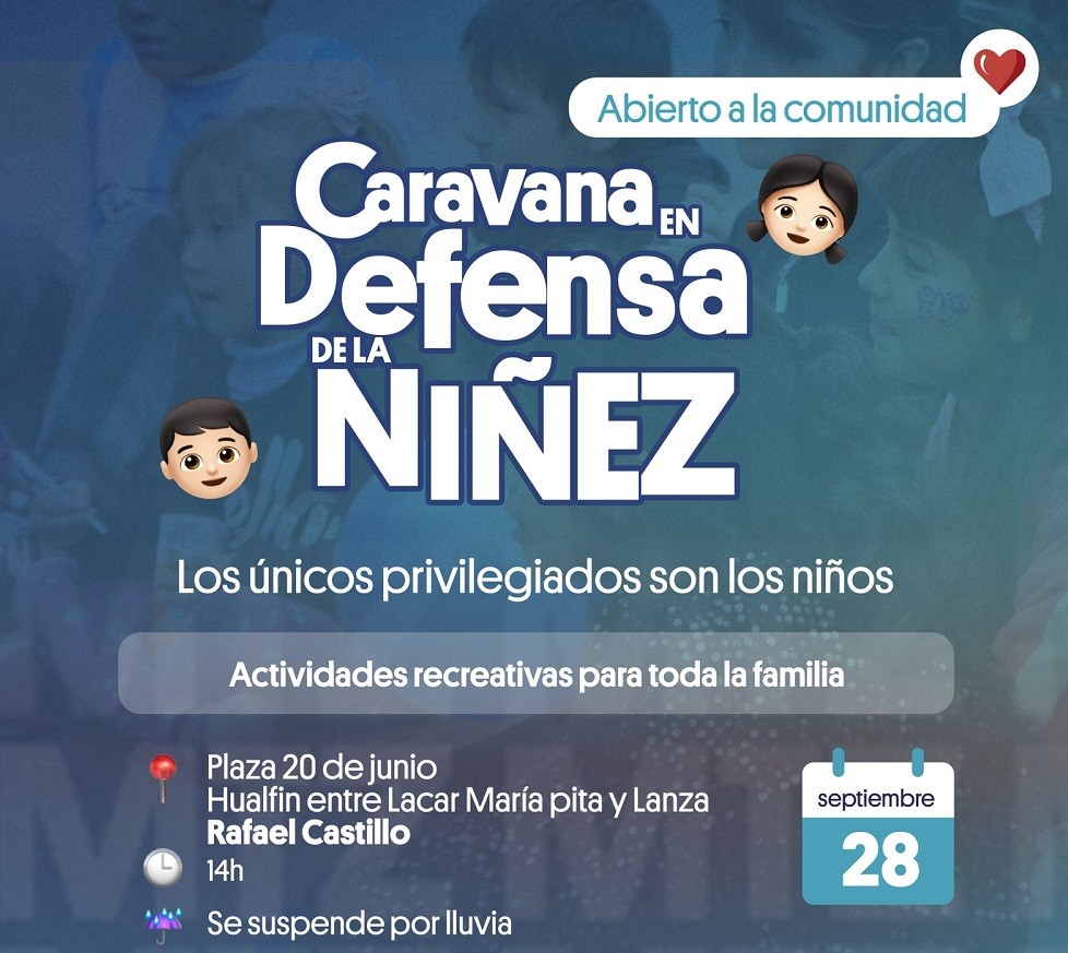  La Caravana en Defensa de la Niñez llega este sábado a Rafael Castillo