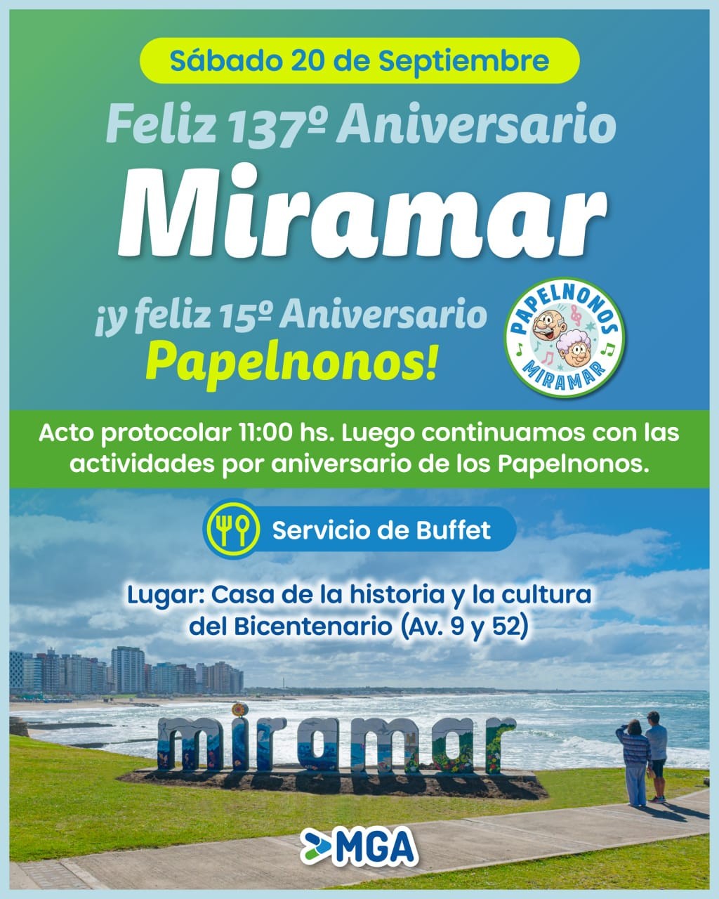 Miramar celebra su 137° aniversario con actividades culturales y el homenaje a los Papelnonos