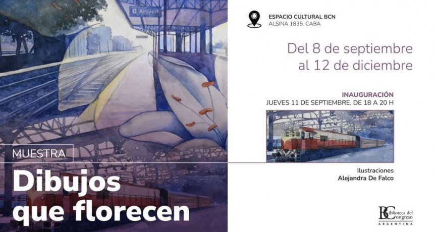 “Dibujos que florecen” Las ilustraciones de Alejandra De Falco  en la Biblioteca del Congreso