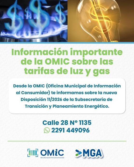 General Alvarado: Subsidios de luz y gas: la OMIC advirti&oacute; que pueden quitarte el beneficio si no actualiz&aacute;s tus datos