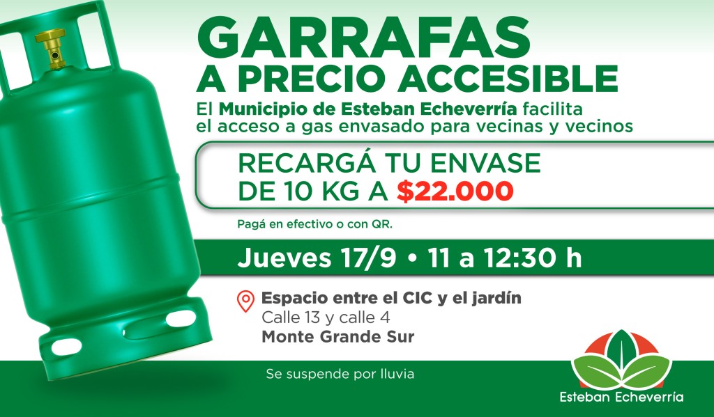 Monte Grande: realizar&aacute;n un operativo de recarga de garrafas a precio accesible