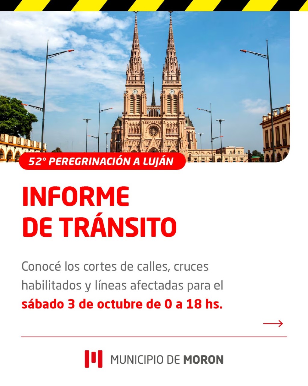 Peregrinaci&oacute;n a Luj&aacute;n: los cortes y cambios de colectivos que habr&aacute; en Mor&oacute;n