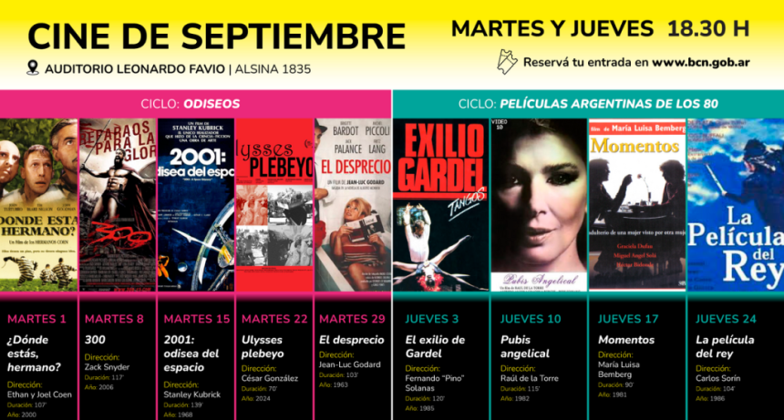 La Biblioteca del Congreso renueva su cartelera en septiembre con dos nuevos ciclos de cine