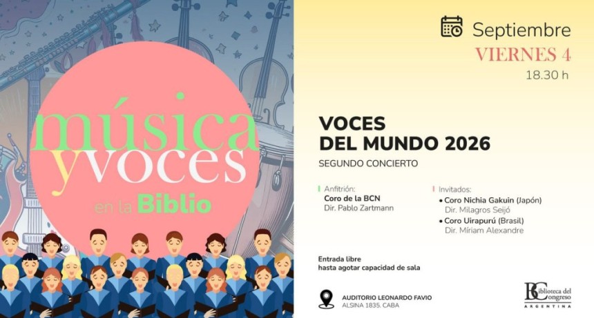 Segundo concierto coral &ldquo;Voces del Mundo 2026&rdquo; en la Biblioteca del Congreso