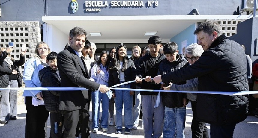 Kicillof inaugur&oacute; una escuela y un acueducto y volvi&oacute; a cuestionar a Milei por la obra p&uacute;blica