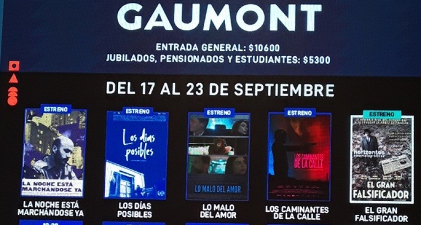 CINE GAUMONT: las pel&iacute;culas que se pueden ver del 17 al 23 de septiembre y cu&aacute;nto cuestan las entradas