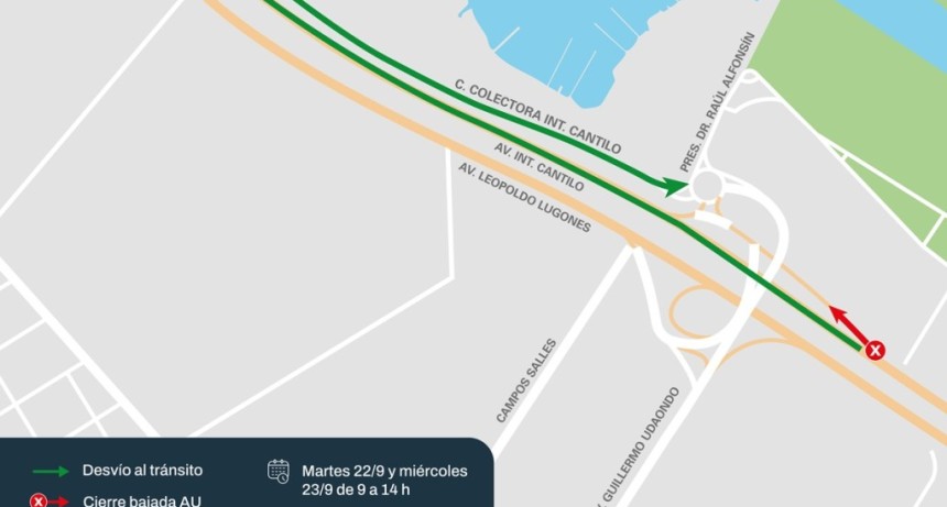 Corte en la Autopista Cantilo: habr&aacute; un desv&iacute;o durante dos d&iacute;as