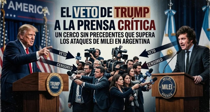 Trump cerc&oacute; a la prensa cr&iacute;tica y va m&aacute;s lejos que  Milei 