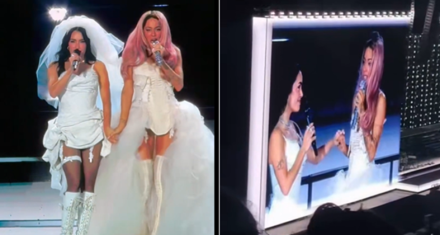 Lali y Tini hicieron vibrar River: vestidos de novia, canciones y un beso que sorprendi&oacute; a todos