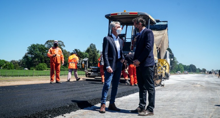 El Ministro de Transporte Mario Meoni recorrió las obras que se están haciendo en Junin