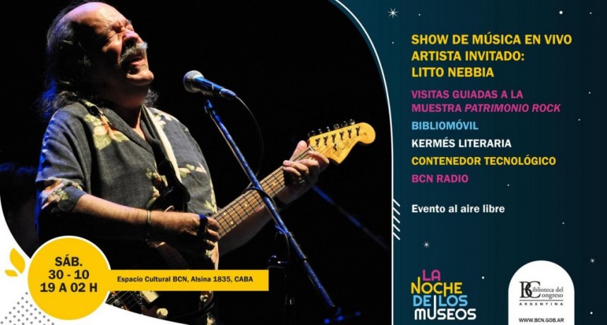 Litto Nebbia tocará en la Biblioteca del Congreso para celebrar La Noche de los Museos