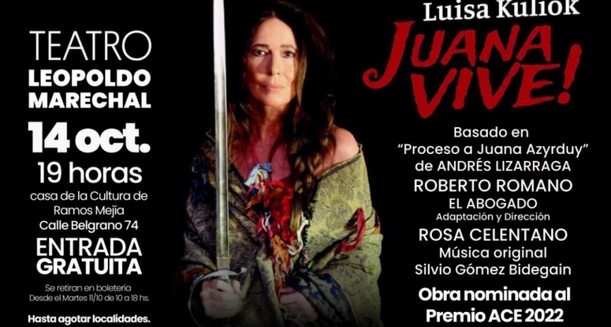 La obra teatral “Juana Vive” llega a La Matanza