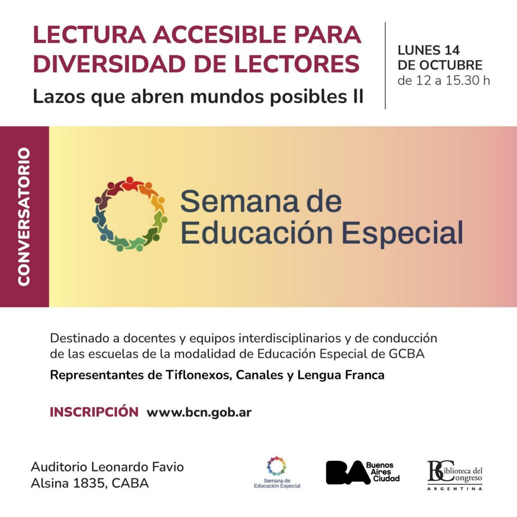 Conversatorio sobre lectura accesible en la Biblioteca del Congreso, en la Semana de Educación Especial