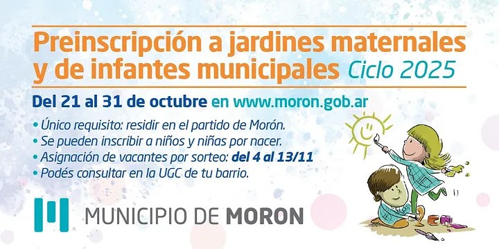 Morón abre la preinscripción 2025 para los jardines municipales: todo lo que necesitas saber