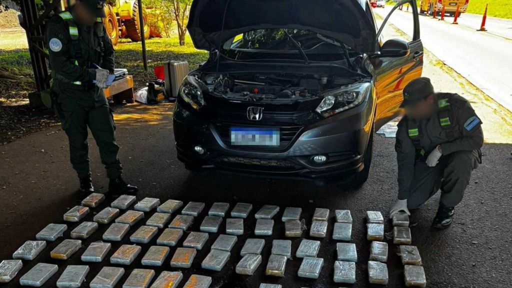 Gendarmería interceptó un vehículo con más de 81 kilos de cocaína en Misiones