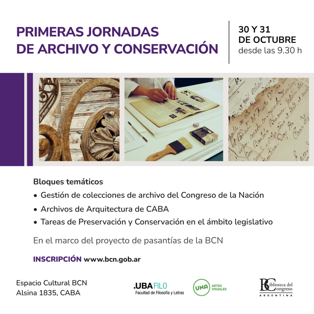 1° Jornadas de Archivo y Conservación en la Biblioteca del Congreso de la Nación