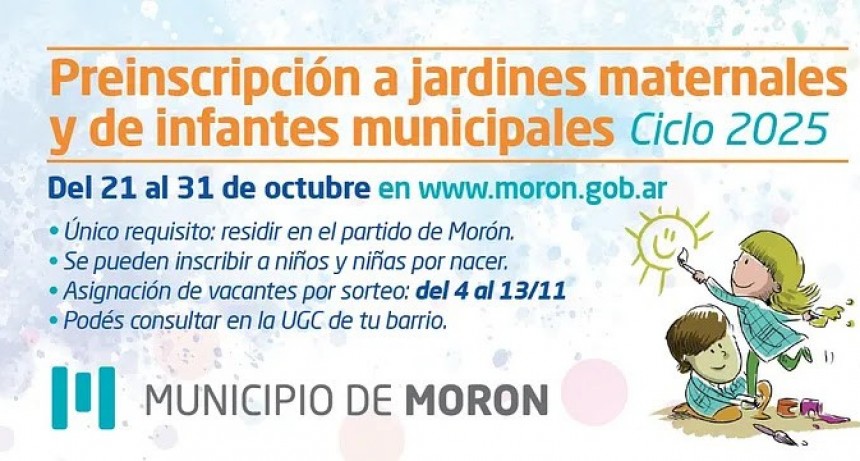 Morón abre la preinscripción 2025 para los jardines municipales: todo lo que necesitas saber