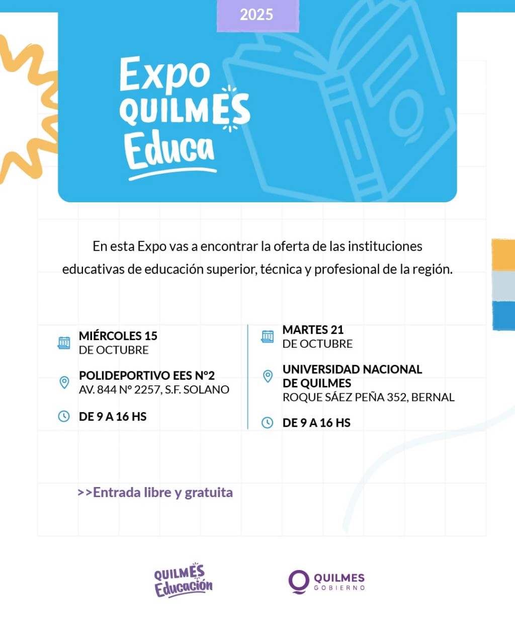 Quilmes lanza la 5ª edición de la Expo Educa: dos jornadas para elegir el futuro después del secundario