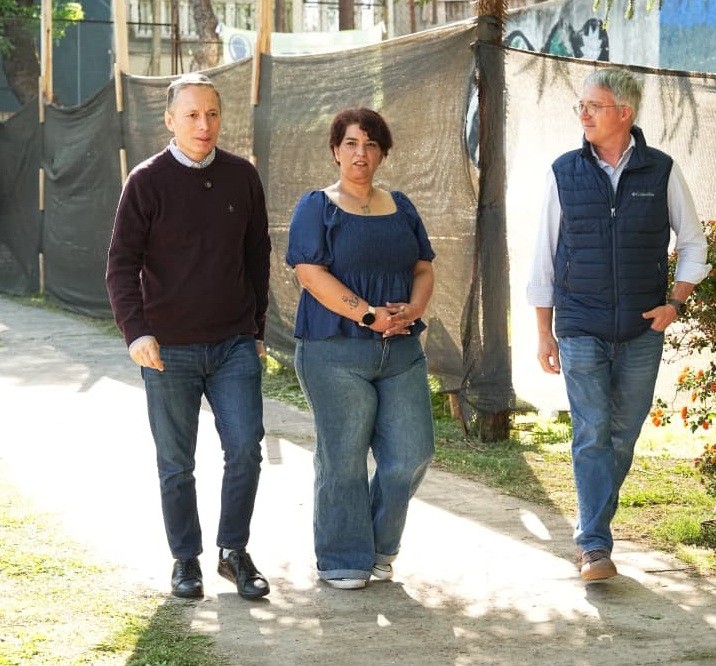 Fernando Gray supervisó las obras de ampliación en la Escuela Secundaria N° 18 de Monte Grande