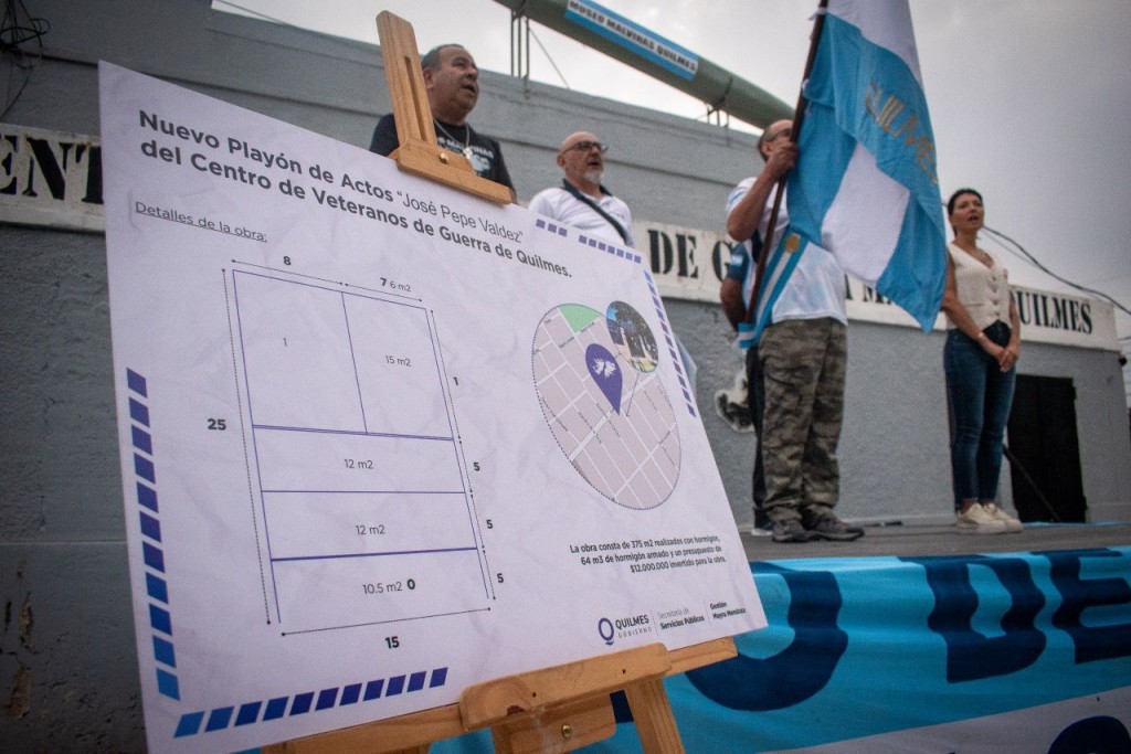 Mayra Mendoza inauguró junto a los veteranos de Quilmes el playón “José Pepe Valdez” en homenaje a un héroe de Malvinas