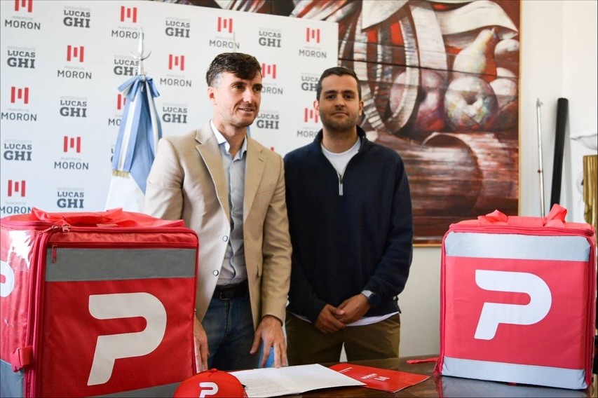 Morón y PedidosYa sellaron un acuerdo para mejorar las condiciones de trabajo y promover la economía local
